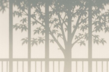 Serene Nature Shadow Overlay on Window - Tree Silhouette Art for Design