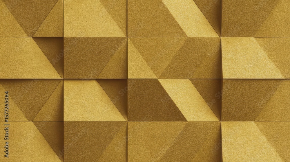 Poster metallic geometric surface displaying seamless triangular and square pattern, forming elegant textur