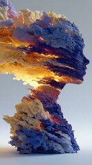 Vibrant Abstract Sculpture with Dynamic Colors