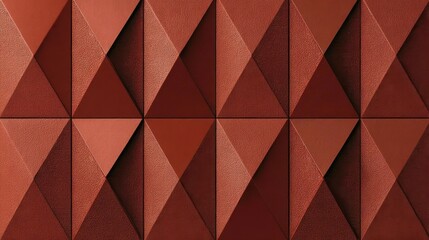 Geometric red pattern creating dimensional relief, highlighting contemporary design with sleek architectural visual texture for graphic and interior styling