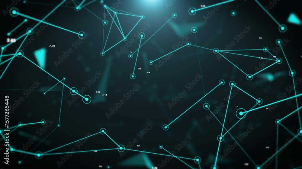 Poster technology digital data network connection, big data green color sci-fi 4k motion background