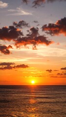 Fototapeta premium Sunset over ocean, vibrant colors