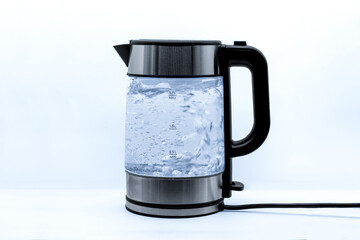 Modern Electric Kettle with Boiling Water
