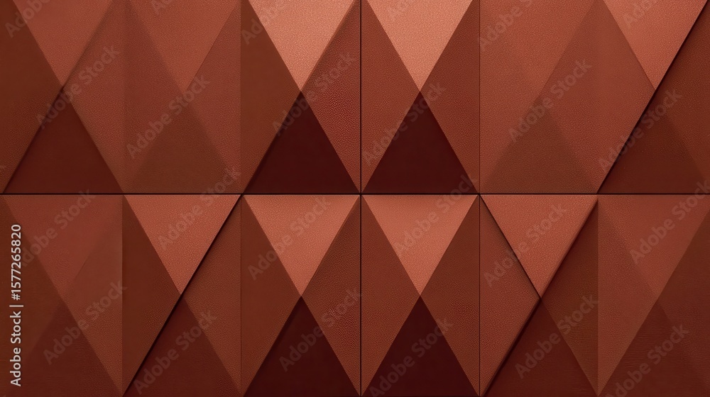 Poster red textured triangular tiles arranged in a repeating pattern create a dynamic and visually appealin