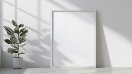 Blank white poster frame
