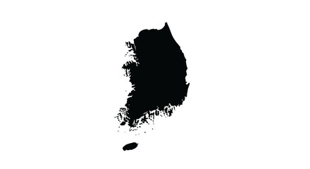 Obraz premium South Korea Map Silhouette Vector