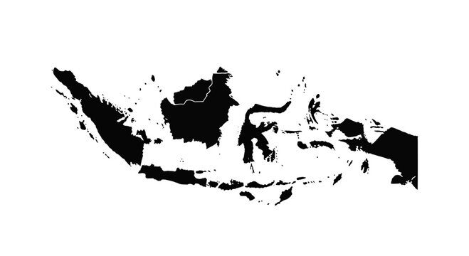  Indonesia Map Silhouette Vector