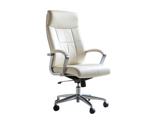 Sleek White Executive Office Chair with Ergonomic Design PNG