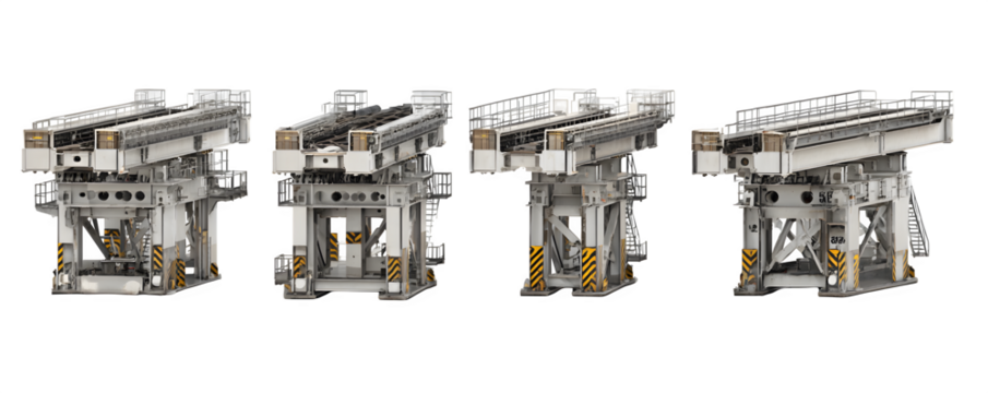 Clean Detailed Photo-Realistic Four bridge girder launchers versatile design element, PNG cutout, ideal for marketing materials and presentations, branding, mockups, royalty-free