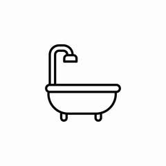 bathtub shower icon sign vector