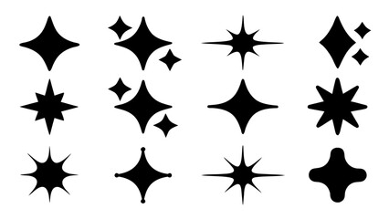 sparkle star icon, star sparkle vectors, Shining sparkle icon, Blink twinkle, sunburst star shapes collection.