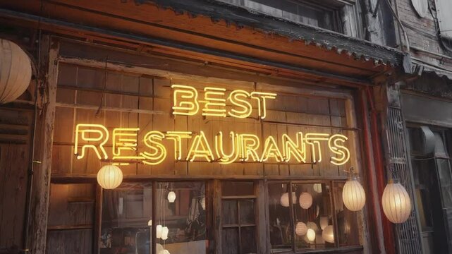 Best restaurants neon sign.