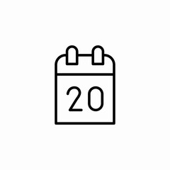 calendar page icon sign vector