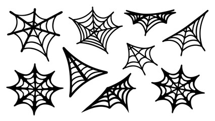 Halloween spider web isolated on transparent background