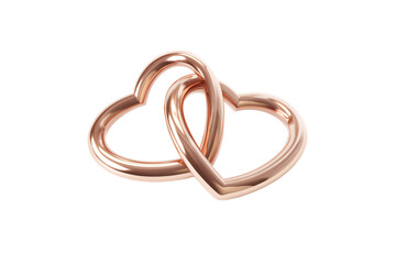 Naklejka premium two intertwined hearts are shown on a white background