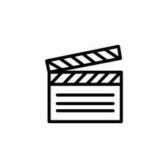clapperboard filming icon sign vector