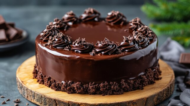 Rich chocolate cake crowned with glossy ganache swirls, perfect for Chocoholics Day or a whimsical Dessert Week indulgence
