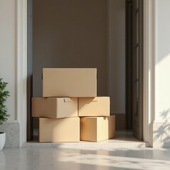 moving boxes in new house