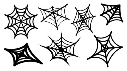 Halloween spider web isolated on transparent background