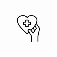 Obraz premium heart medical support icon sign vector