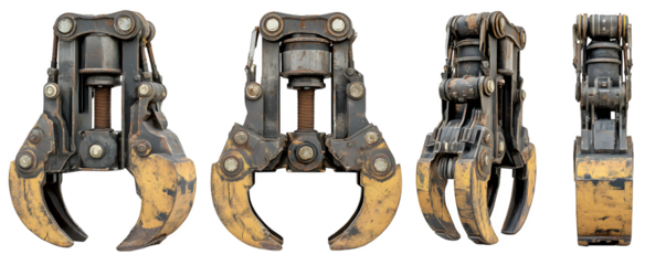 Detailed Premium Professional demolition grapple claw attac versatile design element, PNG cutout, ideal for marketing materials and video overlays, HD asset, mockups, premium resource