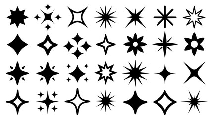 sparkle star icon, star sparkle vectors, Shining sparkle icon, Blink twinkle, sunburst star shapes collection.