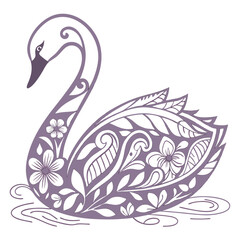 Fototapeta premium a swan with floral designs