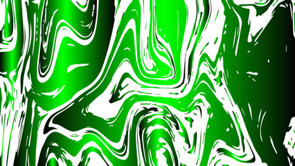 Abstract fluid art composition with wavy, marbled swirls in vibrant green, deep blue, and navy. Flowing, irregular lines and smooth gradients modern and psychedelic visual effect.