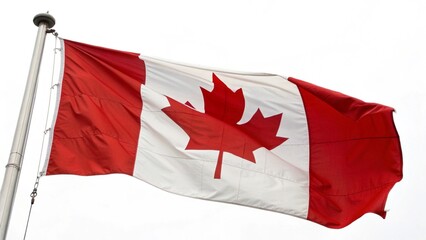 The canadian flag waves high on a pole, representing unity and national identity