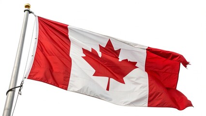 The canadian flag flutters in the wind, a symbol of national pride and identity