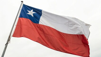 The chilean flag flutters in the wind, a symbol of national pride and independence