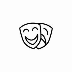 tragedy comedy mask icon sign vector