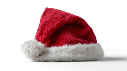 Cozy red Santa hat resting like a festive whisper, invoking Yuletide charm and the mystical warmth of Winter Solstice