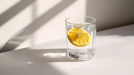 glass of water with lemon