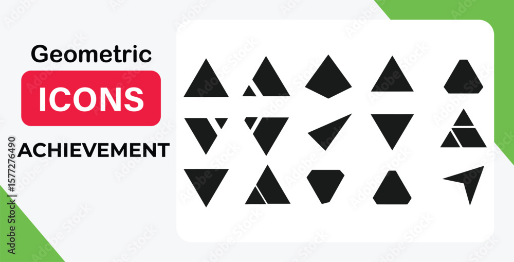 Poster vector art of collection of triangle shapes isolated on white background