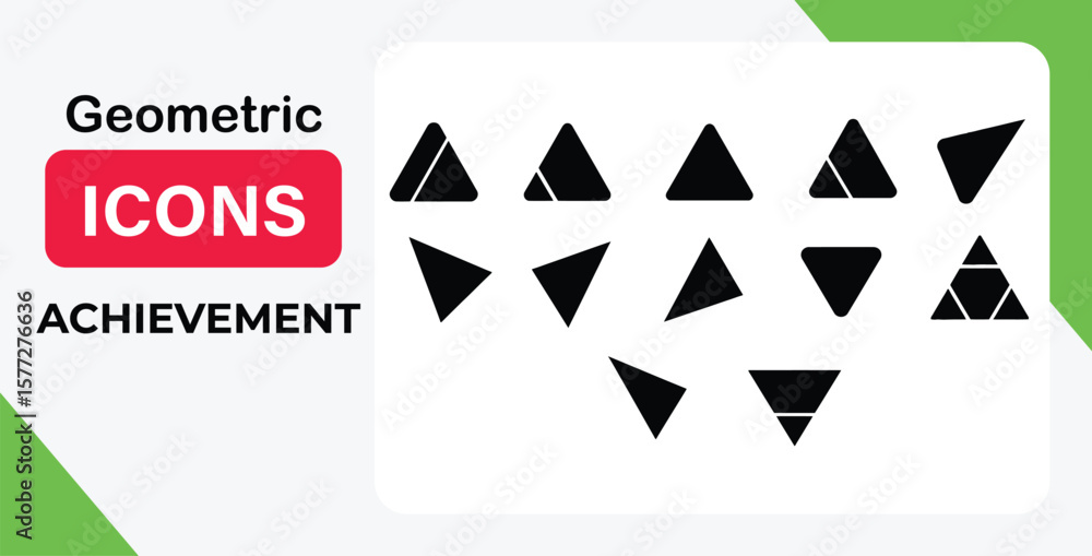 Poster vector art of collection of various triangle shapes isolated on white background