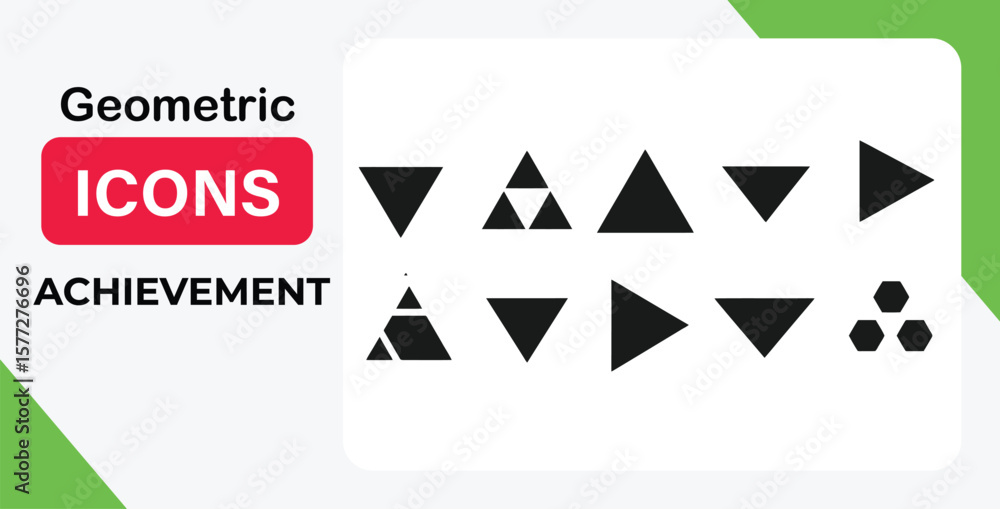 Poster vector art of different triangle shapes and arrangements on a white background