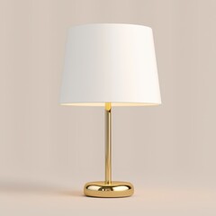 Elegant Table Lamp with White Shade and Gold Base for Home Decor