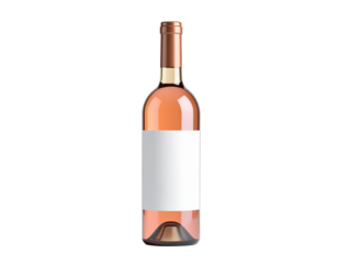 Rosé wine bottle mockup isolated on transparent background