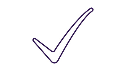 Simple Dark Purple Curved Check Mark – Minimal Bold Approval Icon