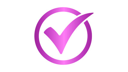 Glossy Pink Check Mark in Circle – Bold Minimalist Approval Icon