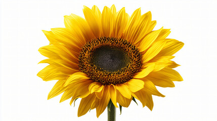 Naklejka premium Sunflower's Golden Glow: A vibrant sunflower stands in full bloom, its golden petals radiating warmth. Capturing the essence of summer sunshine and the simple beauty of nature's art.