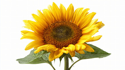 Obraz premium Radiant Sunflower: A close-up captures the bright and cheerful face of a single sunflower, its vibrant yellow petals reaching towards the light, offering a burst of summer's golden essence.