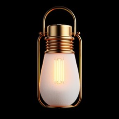 Elegant Vintage Lantern with Warm Light in Dark Background