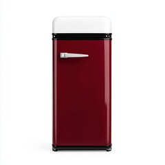 Red Vintage Refrigerator with Retro Design and Classic Charm