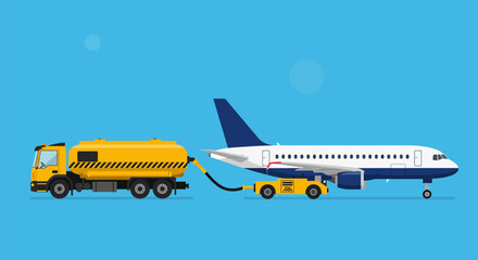 Airplane Refueling Process with Fuel Truck