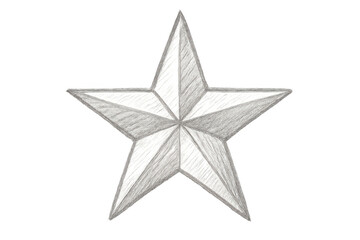Obraz premium Pencil drawing of a classic five-pointed star, creating a simple yet iconic image with a transparent background