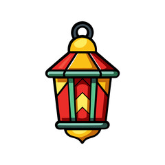 Download ramadan kareem lantern vector illustration for islamic muslim eid mubarak decoration design on transparent background