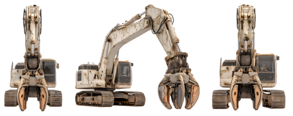 Clean Isolated Professional excavator mounted concrete sh transparent background, versatile design element, ideal for graphic design and web banners, royalty-free, digital downloads