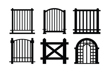Black and white columns gate door vector icon architecture illustration design symbol